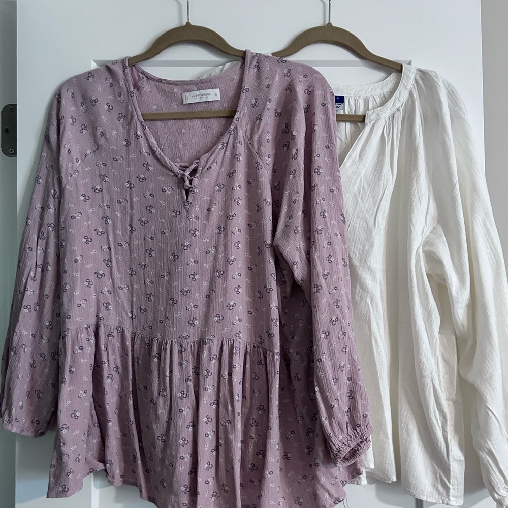 Bundle of two women’s peasant blouses